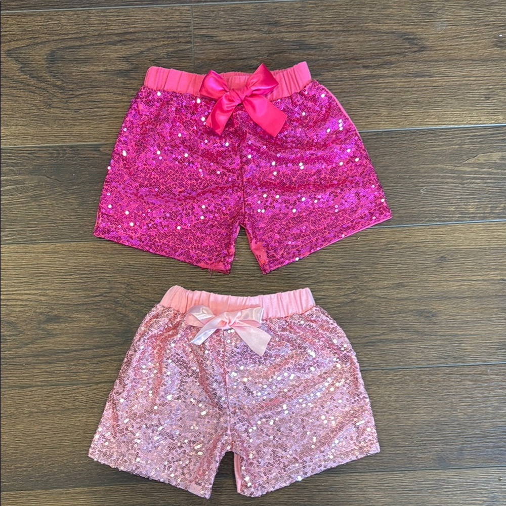 Toddler Girl Sparkly Pink Sequin Shorts